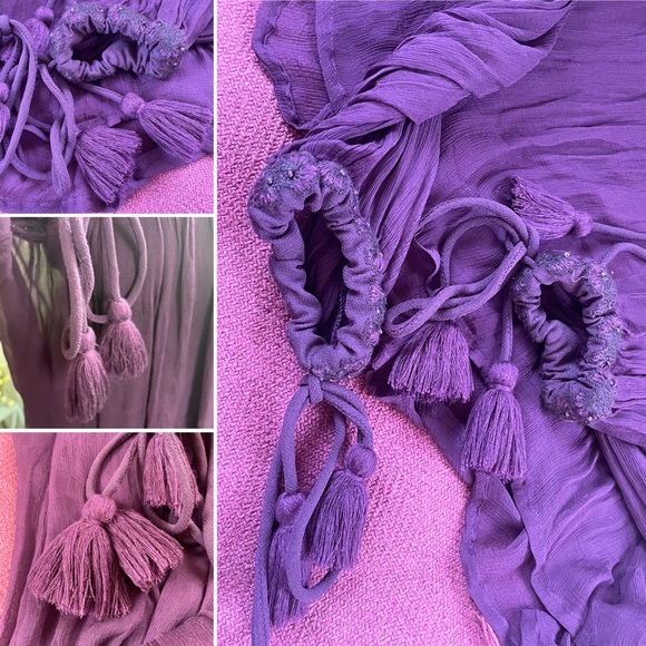 SOLD | Free People Retro Sheer Blouse in Dark Purple - SOLD - Picture 11 of 16